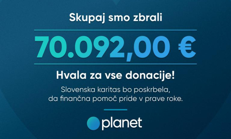 Planet TV za prizadete v poplavah zbral več kot 70.000 evrov