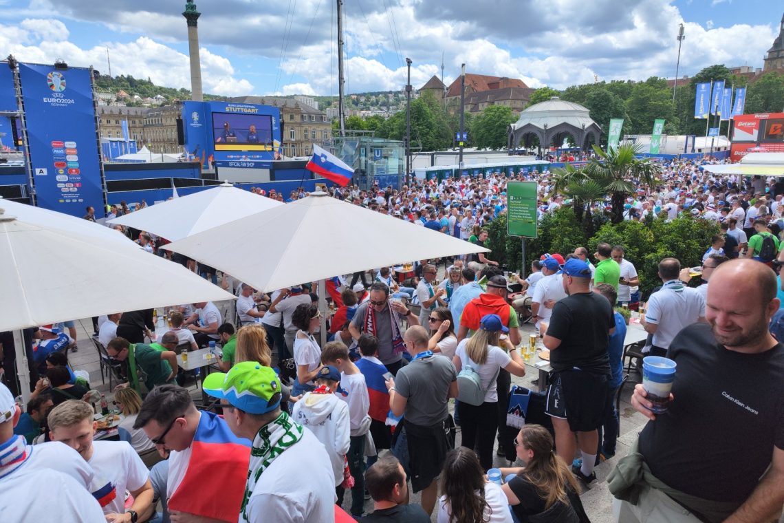Središče Stuttgarta danes v slovensko-danskih tonih