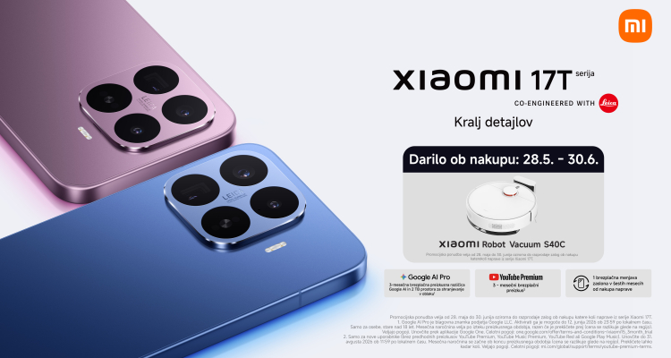 Xiaomi predstavlja serijo Xiaomi 17T v dveh velikostih, s tremi kamerami in inovativno fotografsko funkcijo Leica Live Moment